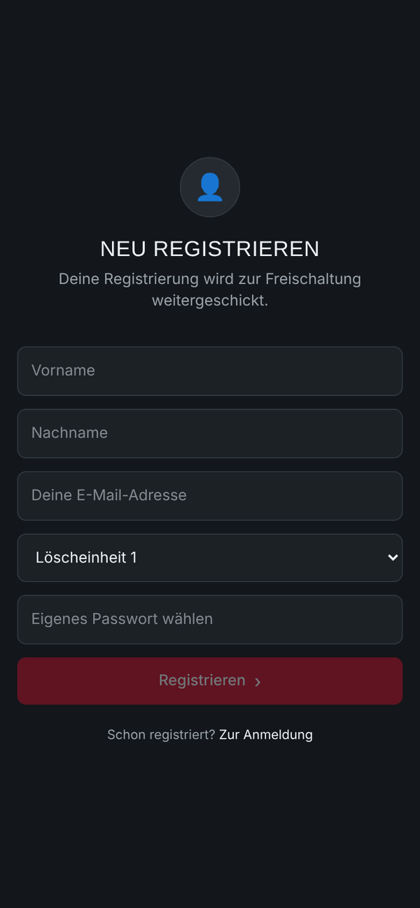 Formular zur Registrierung Formular zur Registrierung